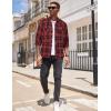 COOFANDY Men’s Flannel Plaid Shirts Long Sleeve Casual Button Down Shirt with Pockets(Red Black Plaid)