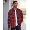 COOFANDY Men’s Flannel Plaid Shirts Long Sleeve Casual Button Down Shirt with Pockets(Red Black Plaid)