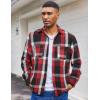 COOFANDY Men’s Flannel Plaid Shirts Long Sleeve Casual Button Down Shirt with Pockets(Red-black Plaid)