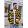 COOFANDY Men’s Flannel Plaid Shirts Long Sleeve Casual Button Down Shirt with Pockets(Yellow)
