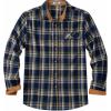 COOFANDY Mens Flannel Shirts Long Sleeve Button Down Shirt Casual Shirts Work Shirts for Men(Dark Blue)