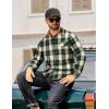 COOFANDY Mens Flannel Shirts Long Sleeve Button Down Shirt Casual Shirts Work Shirts for Men(Green)