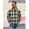 COOFANDY Mens Flannel Shirts Long Sleeve Button Down Shirt Casual Shirts Work Shirts for Men(Green)