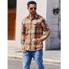 COOFANDY Mens Flannel Shirts Long Sleeve Button Down Shirt Casual Shirts Work Shirts for Men(Khaki)