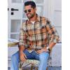 COOFANDY Mens Flannel Shirts Long Sleeve Button Down Shirt Casual Shirts Work Shirts for Men(Khaki)