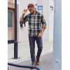 COOFANDY Mens Flannel Shirts Long Sleeve Button Down Shirt Casual Shirts Work Shirts for Men(Midnight Water Plaid)