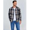 COOFANDY Mens Flannel Shirts Long Sleeve Button Down Shirt Casual Shirts Work Shirts for Men(Midnight Water Plaid)