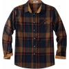 COOFANDY Mens Flannel Shirts Long Sleeve Button Down Shirt Casual Shirts Work Shirts for Men(Navy and Brown)