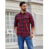 COOFANDY Mens Flannel Shirts Long Sleeve Button Down Shirt Casual Shirts Work Shirts for Men(Red)