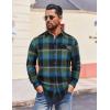 COOFANDY Mens Flannel Shirts Long Sleeve Button Down Shirt Casual Shirts Work Shirts for Men(Royal Blue Black)