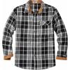 COOFANDY Mens Flannel Shirts Long Sleeve Button Down Shirt Casual Shirts Work Shirts for Men(White/Black Plaid)