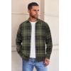 COOFANDY Mens Flannel Shirts Long Sleeve Button Down Shirt with Pocket Casual Shirts Work Shirts for Men(Army Green Black Plaid)
