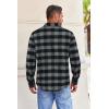 COOFANDY Mens Flannel Shirts Long Sleeve Button Down Shirt with Pocket Casual Shirts Work Shirts for Men(Black Grey)