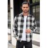 COOFANDY Mens Flannel Shirts Long Sleeve Button Down Shirt with Pocket Casual Shirts Work Shirts for Men(Black and White)