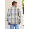 COOFANDY Mens Flannel Shirts Long Sleeve Button Down Shirt with Pocket Casual Shirts Work Shirts for Men(Blue Brown)