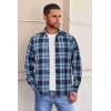 COOFANDY Mens Flannel Shirts Long Sleeve Button Down Shirt with Pocket Casual Shirts Work Shirts for Men(Blue Plaid)