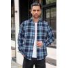 COOFANDY Mens Flannel Shirts Long Sleeve Button Down Shirt with Pocket Casual Shirts Work Shirts for Men(Blue Plaid)