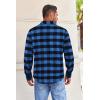 COOFANDY Mens Flannel Shirts Long Sleeve Button Down Shirt with Pocket Casual Shirts Work Shirts for Men(Blue/Black)