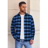 COOFANDY Mens Flannel Shirts Long Sleeve Button Down Shirt with Pocket Casual Shirts Work Shirts for Men(Blue/Black)