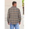 COOFANDY Mens Flannel Shirts Long Sleeve Button Down Shirt with Pocket Casual Shirts Work Shirts for Men(Khaki Plaid)