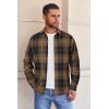 COOFANDY Mens Flannel Shirts Long Sleeve Button Down Shirt with Pocket Casual Shirts Work Shirts for Men(Light Coffee Black Plaid)