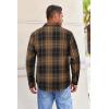 COOFANDY Mens Flannel Shirts Long Sleeve Button Down Shirt with Pocket Casual Shirts Work Shirts for Men(Light Coffee Black Plaid)