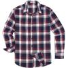 COOFANDY Mens Flannel Shirts Long Sleeve Button Down Shirt with Pocket Casual Shirts Work Shirts for Men(Navy Red White Plaid)