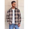 COOFANDY Mens Flannel Shirts Long Sleeve Button Down Shirt with Pocket Casual Shirts Work Shirts for Men(Orange Navy White Plaid)