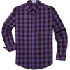COOFANDY Mens Flannel Shirts Long Sleeve Button Down Shirt with Pocket Casual Shirts Work Shirts for Men(Purple Buffalo Plaid)