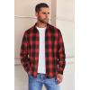 COOFANDY Mens Flannel Shirts Long Sleeve Button Down Shirt with Pocket Casual Shirts Work Shirts for Men(Red/Black)