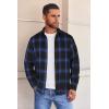 COOFANDY Mens Flannel Shirts Long Sleeve Button Down Shirt with Pocket Casual Shirts Work Shirts for Men(Royal Blue/Black)