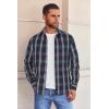COOFANDY Mens Flannel Shirts Long Sleeve Button Down Shirt with Pocket Casual Shirts Work Shirts for Men(Teal Burgundy White Plaid)