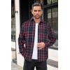 COOFANDY Mens Flannel Shirts Long Sleeve Button Down Shirt with Pocket Casual Shirts Work Shirts for Men(Wine Red Black Plaid)