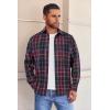 COOFANDY Mens Flannel Shirts Long Sleeve Button Down Shirt with Pocket Casual Shirts Work Shirts for Men(Wine Red Black Plaid)