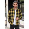 COOFANDY Mens Flannel Shirts Long Sleeve Button Down Shirt with Pocket Casual Shirts Work Shirts for Men(Yellow/Black)