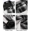 COOFANDY Men’s Flannel Shirts Long Sleeve Cotton Plaid Shirt Jacket Casual Button Down Shirt with Pockets(Black-block)