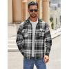 COOFANDY Men’s Flannel Shirts Long Sleeve Cotton Plaid Shirt Jacket Casual Button Down Shirt with Pockets(Black-line)