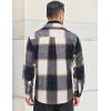 COOFANDY Men’s Flannel Shirts Long Sleeve Cotton Plaid Shirt Jacket Casual Button Down Shirt with Pockets(Deep Blue)