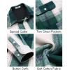 COOFANDY Men’s Flannel Shirts Long Sleeve Cotton Plaid Shirt Jacket Casual Button Down Shirt with Pockets(Green)