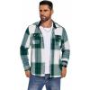 COOFANDY Men’s Flannel Shirts Long Sleeve Cotton Plaid Shirt Jacket Casual Button Down Shirt with Pockets(Green)