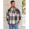 COOFANDY Men’s Flannel Shirts Long Sleeve Cotton Plaid Shirt Jacket Casual Button Down Shirt with Pockets(Grey)