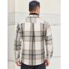 COOFANDY Men’s Flannel Shirts Long Sleeve Cotton Plaid Shirt Jacket Casual Button Down Shirt with Pockets(Light Grey)