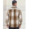 COOFANDY Men’s Flannel Shirts Long Sleeve Cotton Plaid Shirt Jacket Casual Button Down Shirt with Pockets(Light Khaki White)