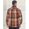 COOFANDY Men’s Flannel Shirts Long Sleeve Cotton Plaid Shirt Jacket Casual Button Down Shirt with Pockets(Orange Red)