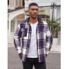 COOFANDY Men’s Flannel Shirts Long Sleeve Cotton Plaid Shirt Jacket Casual Button Down Shirt with Pockets(Purple)