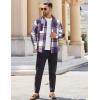 COOFANDY Men’s Flannel Shirts Long Sleeve Cotton Plaid Shirt Jacket Casual Button Down Shirt with Pockets(Purple)