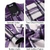 COOFANDY Men’s Flannel Shirts Long Sleeve Cotton Plaid Shirt Jacket Casual Button Down Shirt with Pockets(Purple)