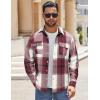 COOFANDY Men’s Flannel Shirts Long Sleeve Cotton Plaid Shirt Jacket Casual Button Down Shirt with Pockets(Red)