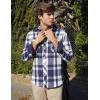 COOFANDY Mens Flannel Shirts Long Sleeve Fleece Plaid Jacket Casual Stylish Button Down Shirts with Pockets(Blue)