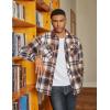 COOFANDY Mens Flannel Shirts Long Sleeve Fleece Plaid Jacket Casual Stylish Button Down Shirts with Pockets(Brown)